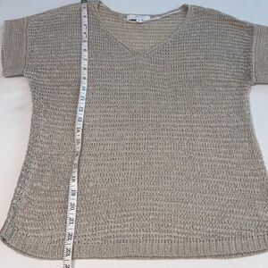 New Directions Tan Knit Sweater Top Small